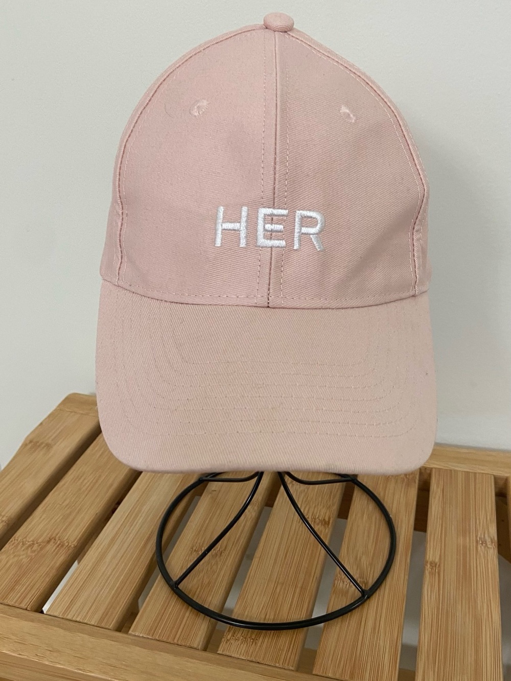 Burberry Pink HER Embroidered Cotton Baseball Cap